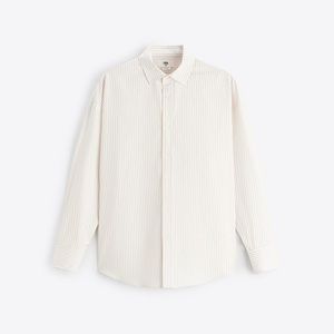 NWT Zara White and tan striped dress shirt